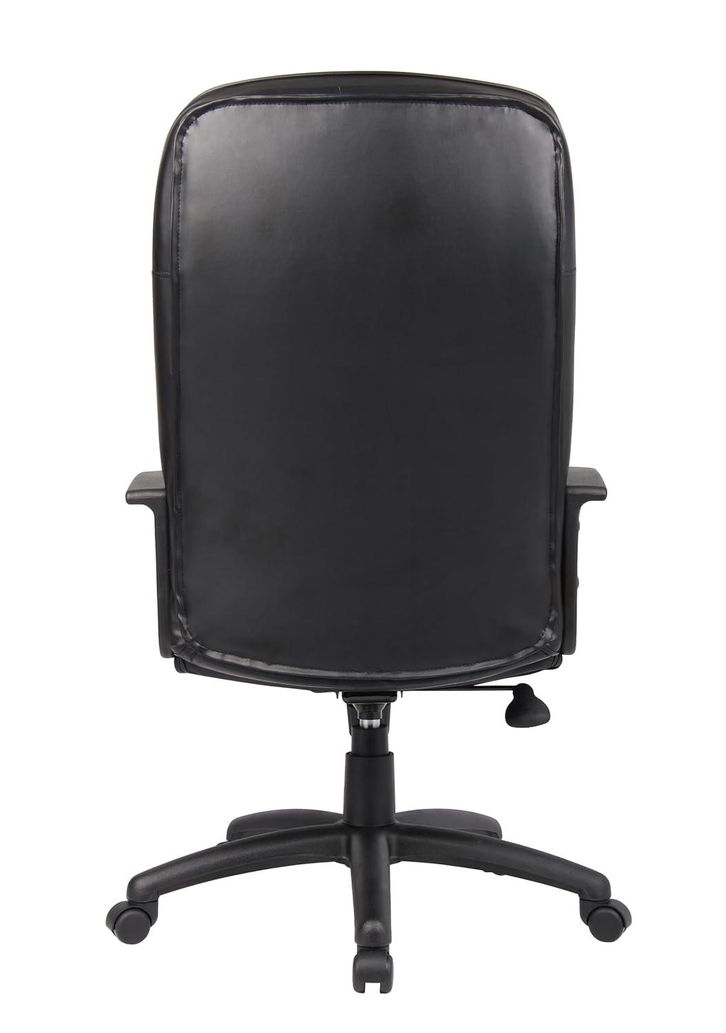 High Back LeatherPlus Chair Black - Boss Office Products: Ergonomic, Adjustable, Swivel, Casters/Wheels