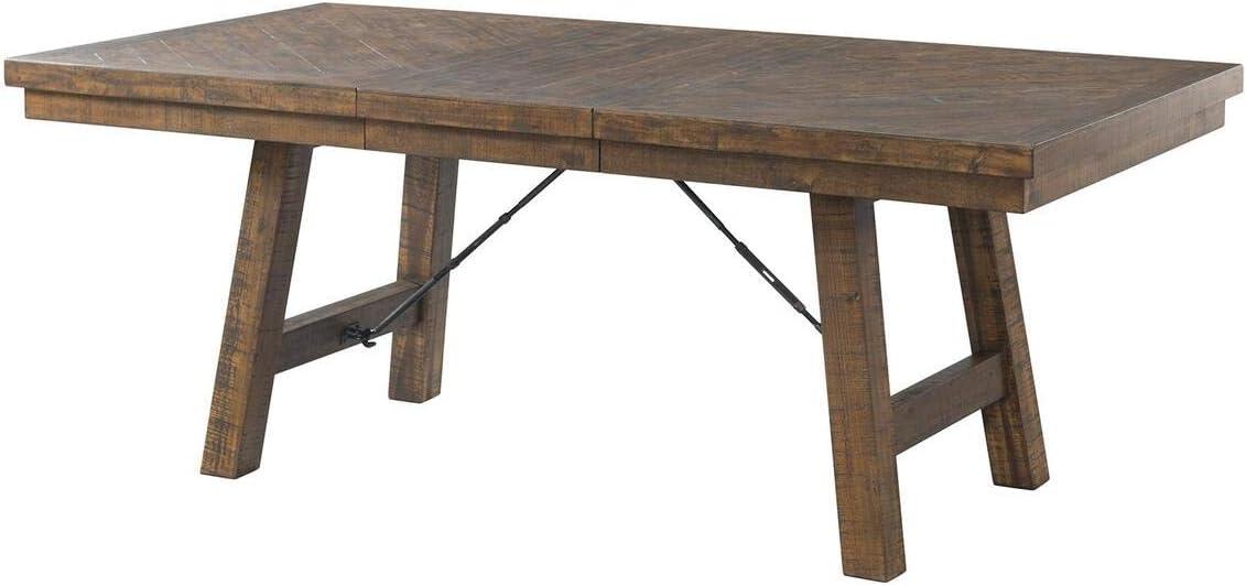 Dex 6pc Extendable Dining Table Set: Smokey Finish, Turnbuckle Detail - Picket House Furnishings