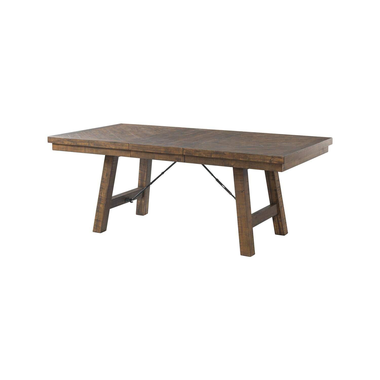 Dex 6pc Extendable Dining Table Set: Smokey Finish, Turnbuckle Detail - Picket House Furnishings