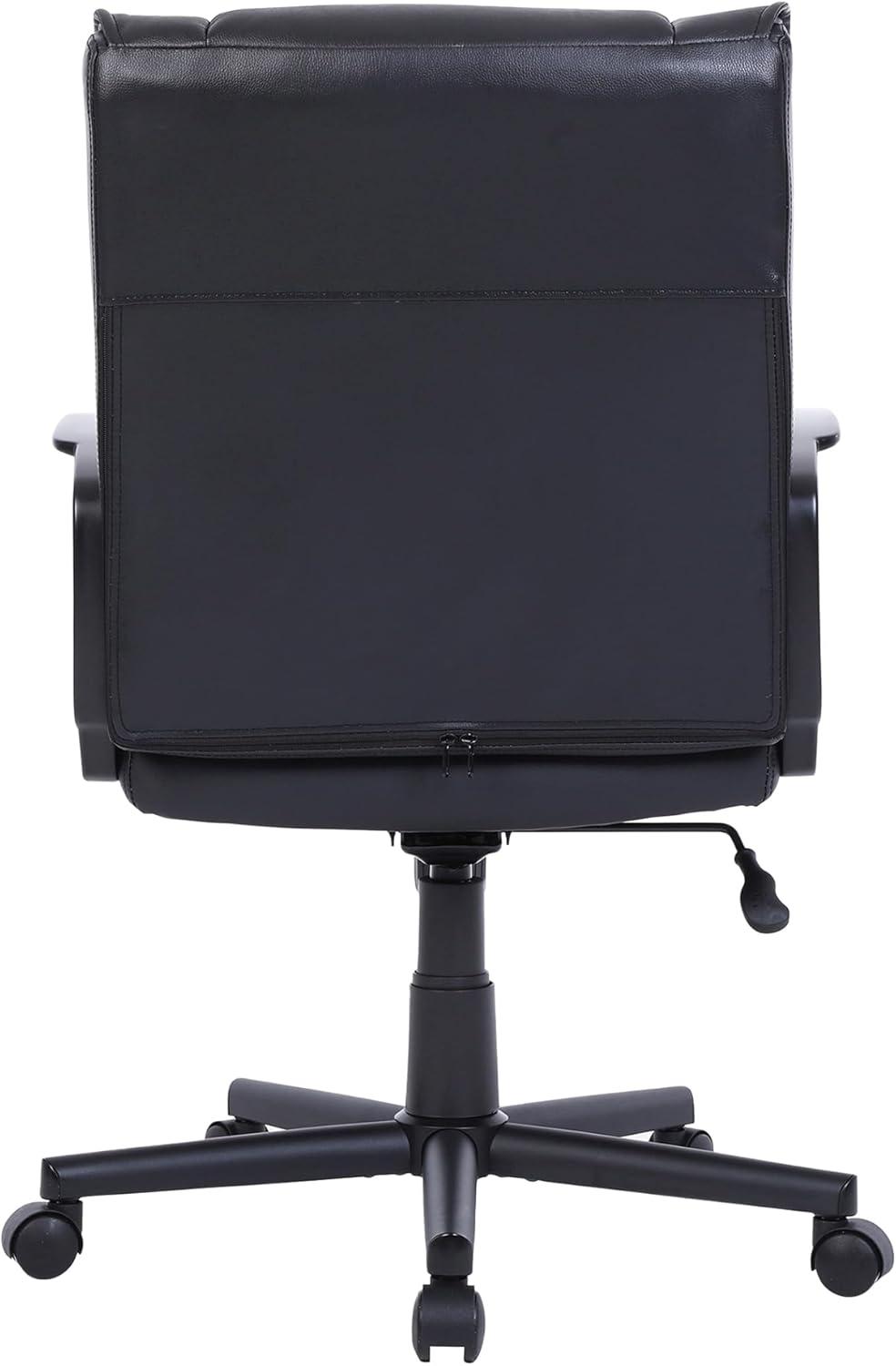 Rezzi Black Vegan Leather Mid-Back Manager Chair