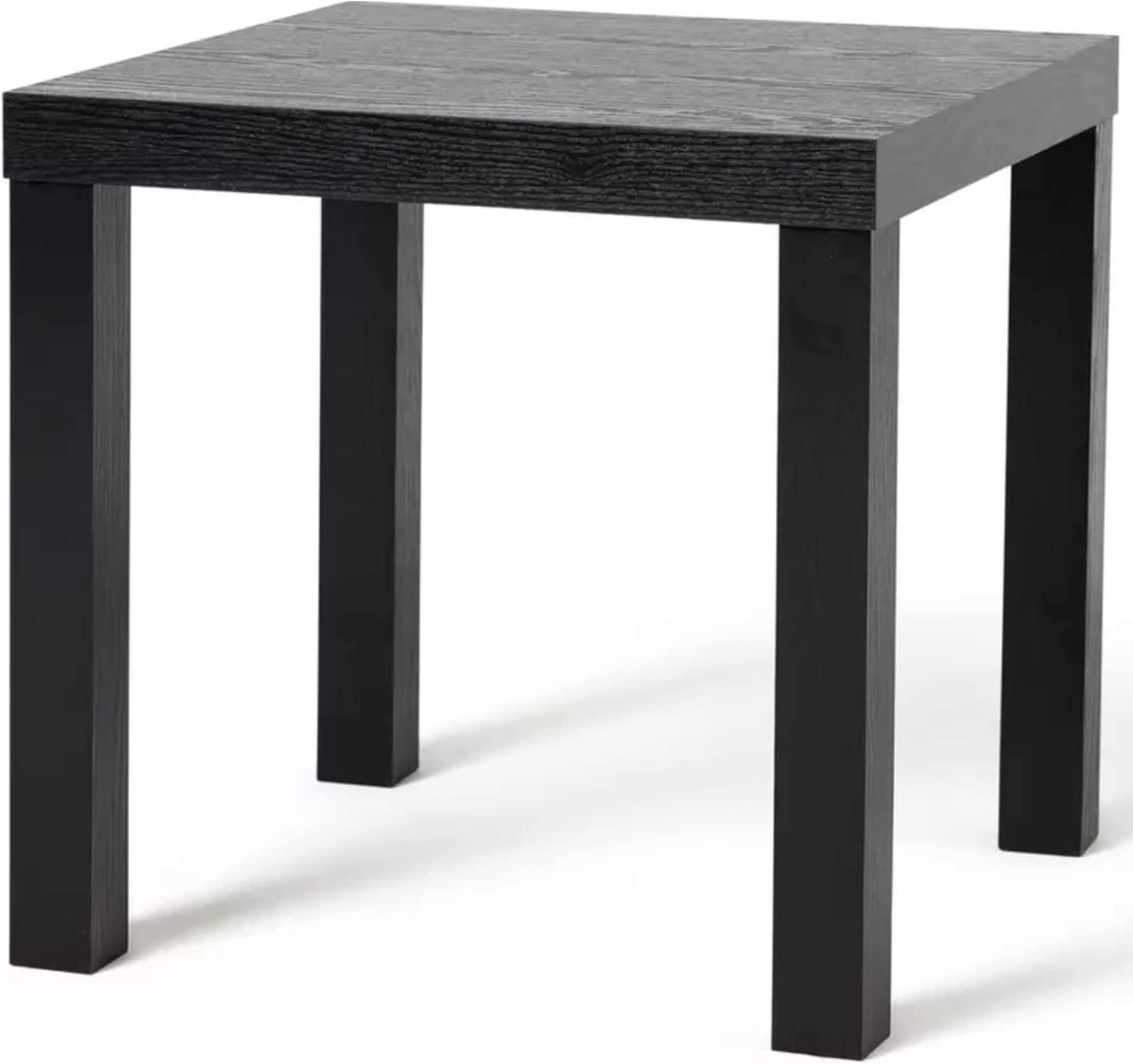 Black Particleboard Square End Table with Acrylic Paint