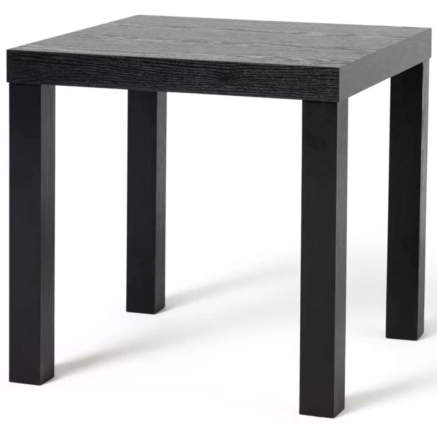 End Side Table with Classic Design, Bed Side Table, End Table, Light Weight Easy Assemble, Small Square Table for Office, Living Room, Black, 21 5/8" x 21 5/8" x 17 3/4"