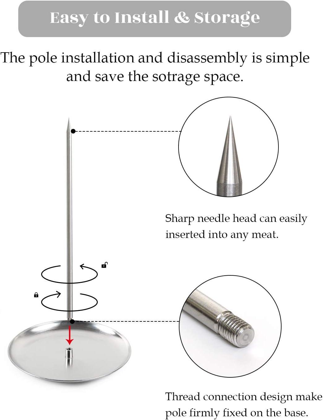 Ersvoioy Vertical Skewer Brazilian Barbecue Skewer Stand Stainless Steel Removable Grilling Meat Spit for Shawarma Kebabs Bbq Roasting Meat Steak Whole Chicken Sausage Deals of The Day Clearance
