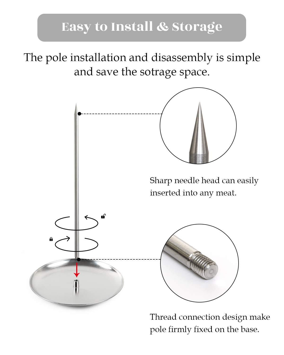 Ersvoioy Vertical Skewer Brazilian Barbecue Skewer Stand Stainless Steel Removable Grilling Meat Spit for Shawarma Kebabs Bbq Roasting Meat Steak Whole Chicken Sausage Deals of The Day Clearance