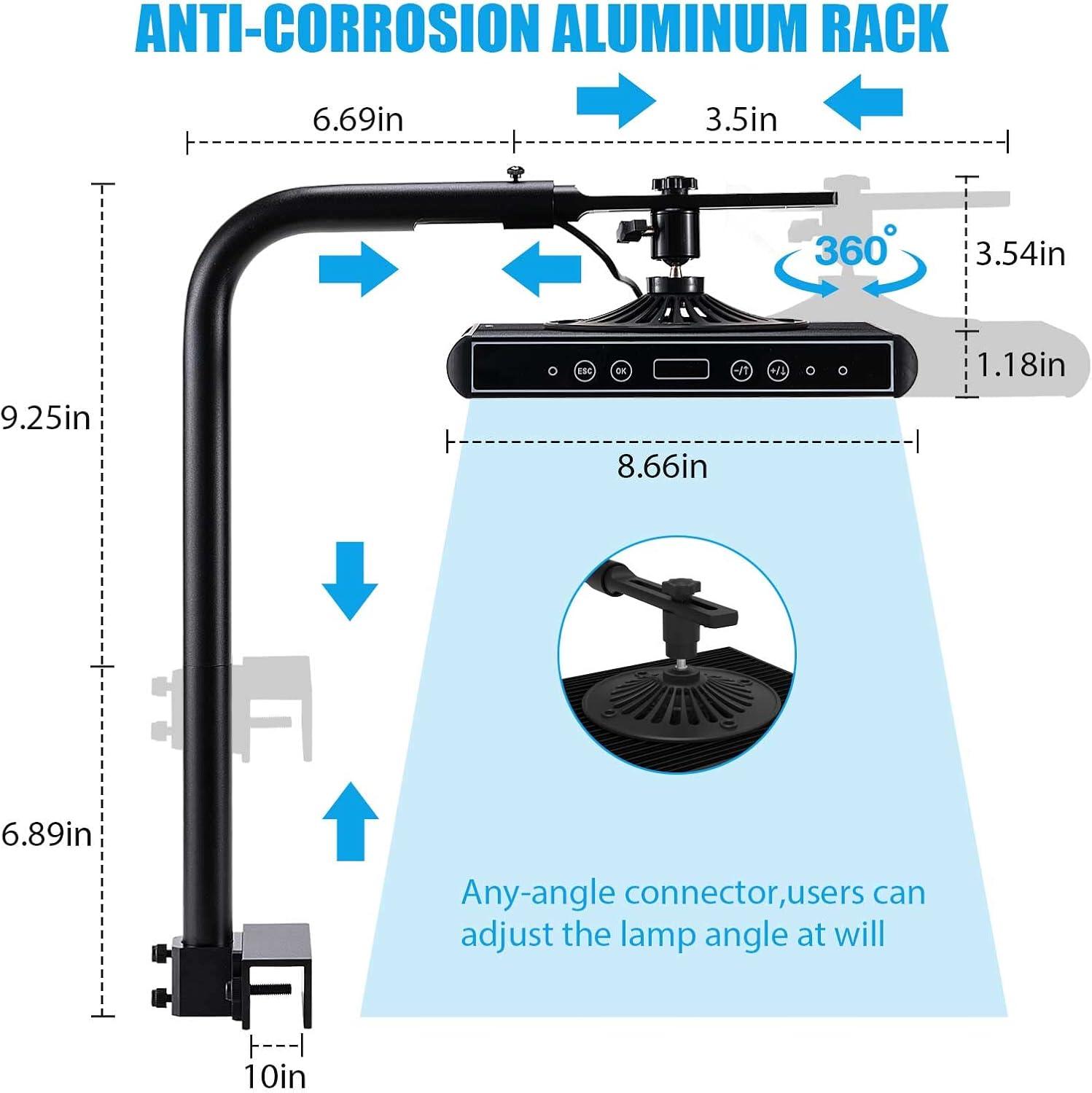 Black 100W LED Aquarium Light with Remote for Saltwater Tanks