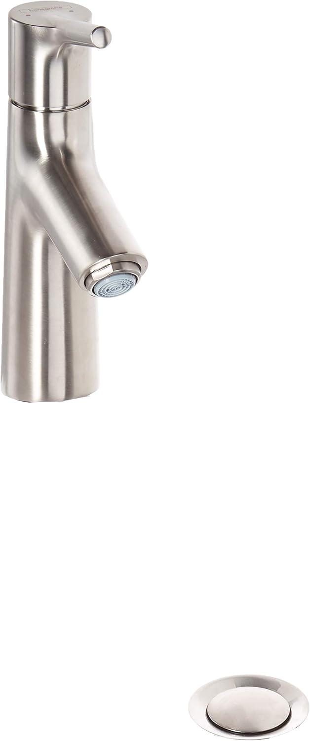 EcoLux Brushed Nickel Single Hole Bathroom Faucet with Drain