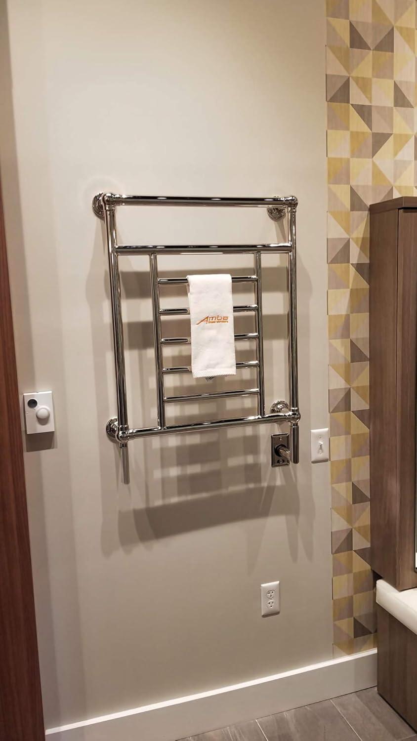 Polished Nickel Traditional Wall Mounted Electric Towel Warmer