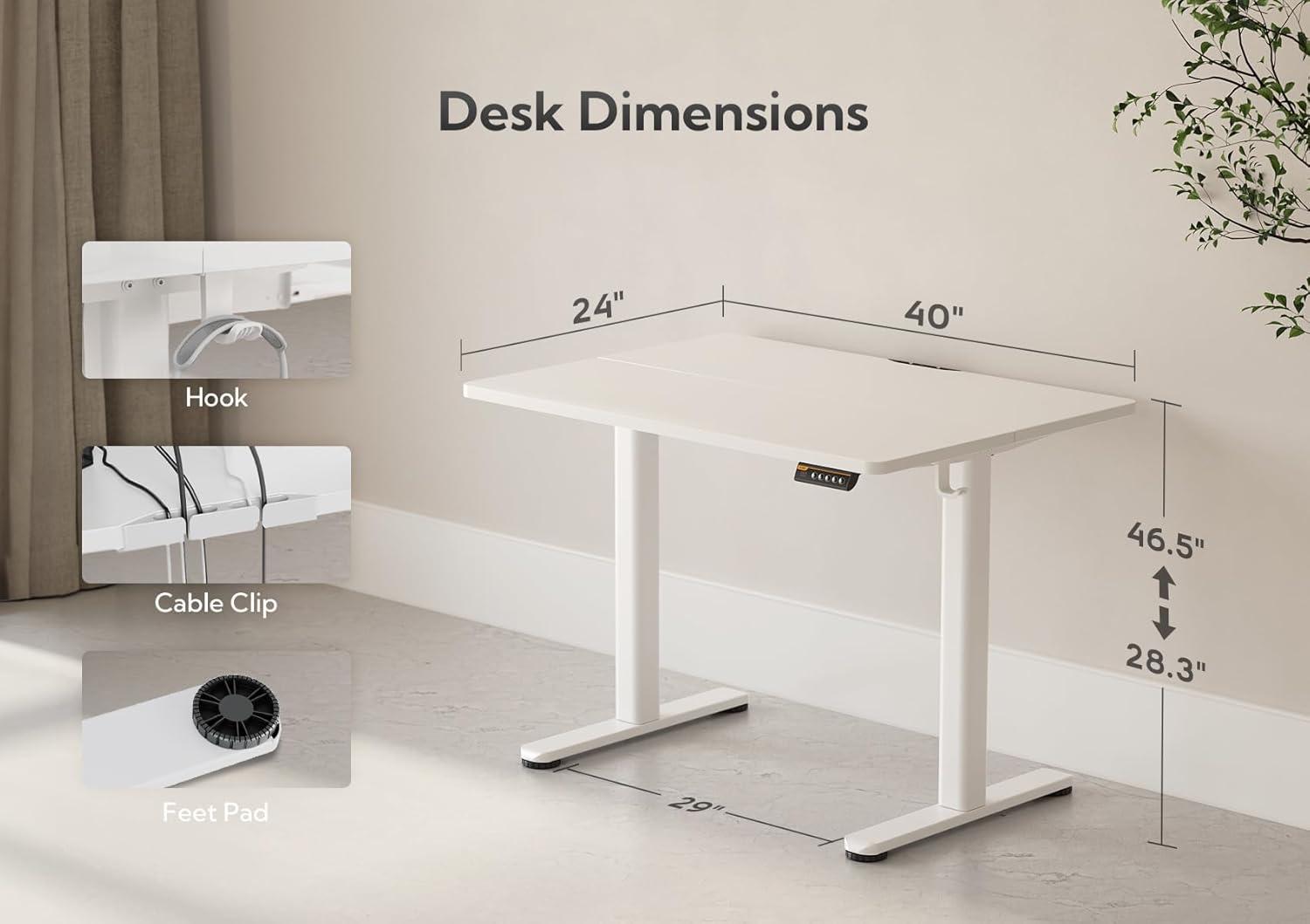 Electric Standing Desk Adjustable Height - Rolling Sit to Stand Desks on Wheels - Mobile Standup Computer Table 48 Inch Brown One Piece Desktop and Rising Frame with Storage for Home Office & Gaming