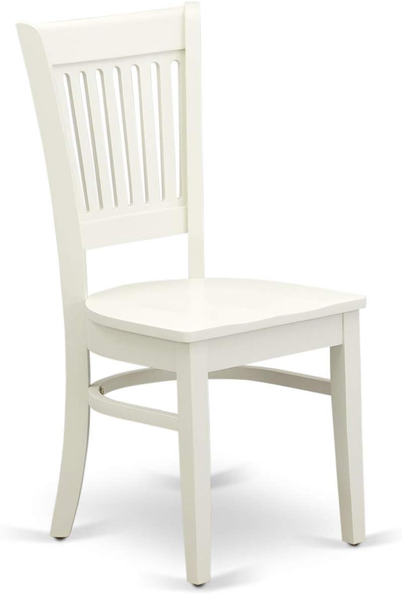 Linen White Rectangular Dining Set with Slatted Back Chairs