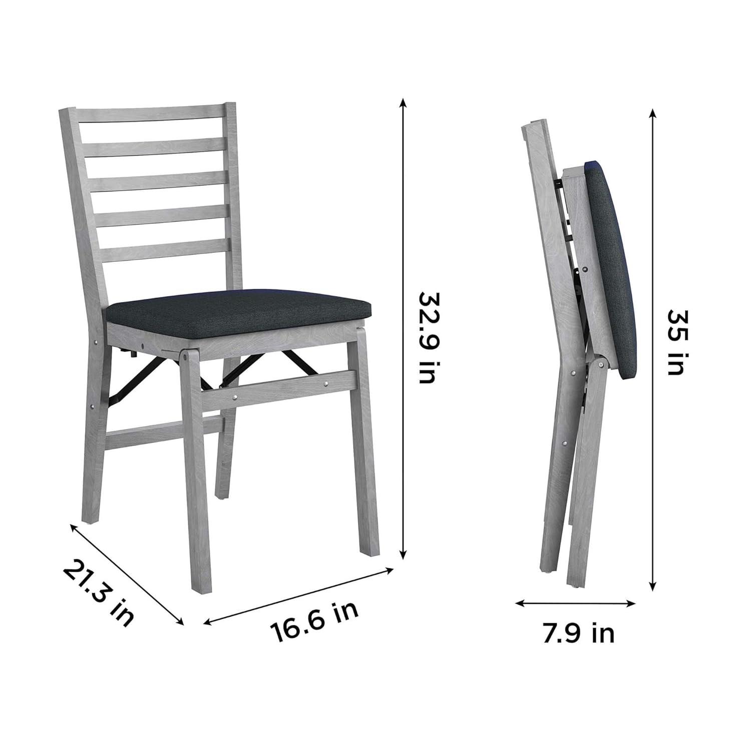 COSCO COSCO Contoured Back Wood Folding Chair with Fabric Seat (Set of 2)