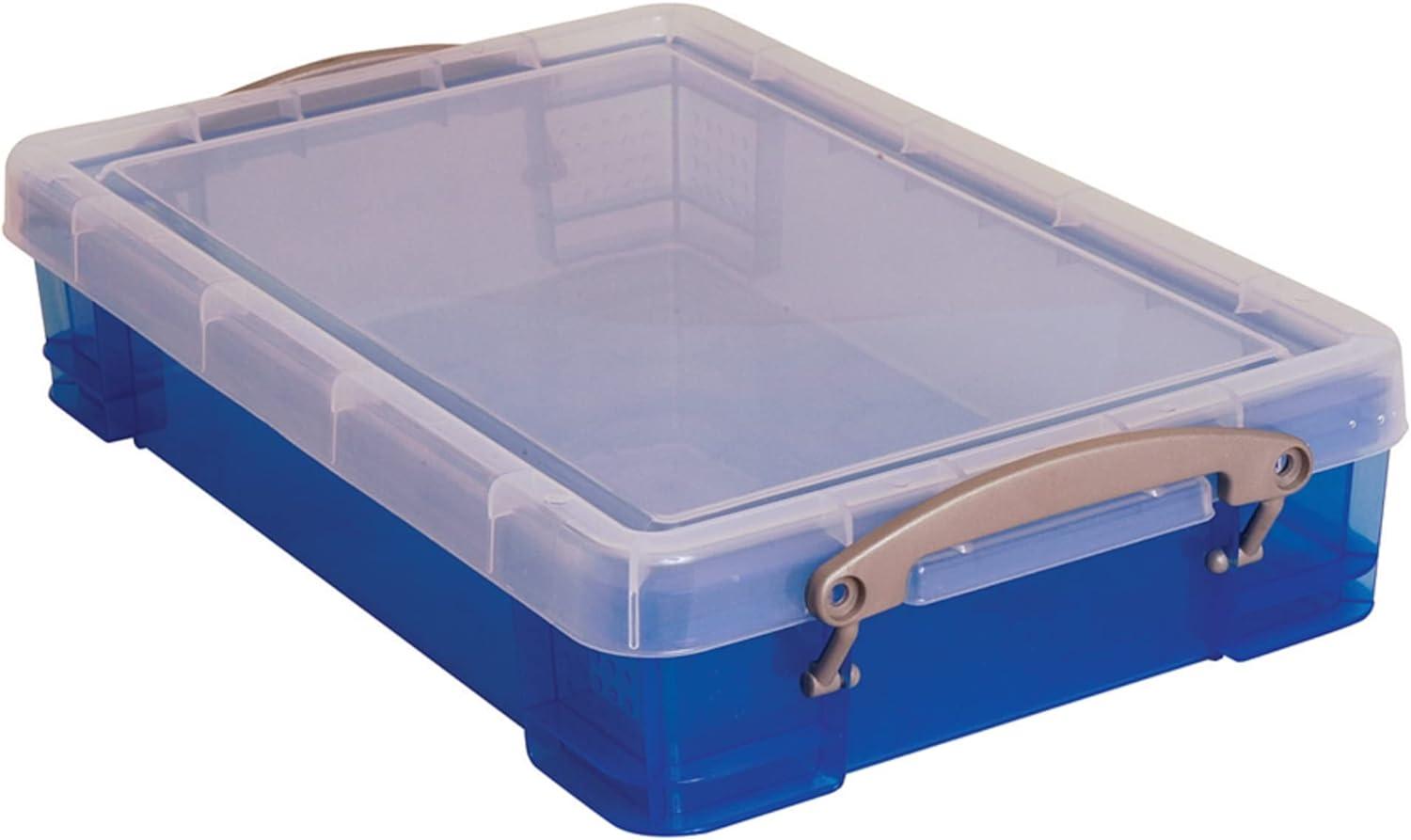 Transparent Blue 4L Stackable Lidded Storage Box