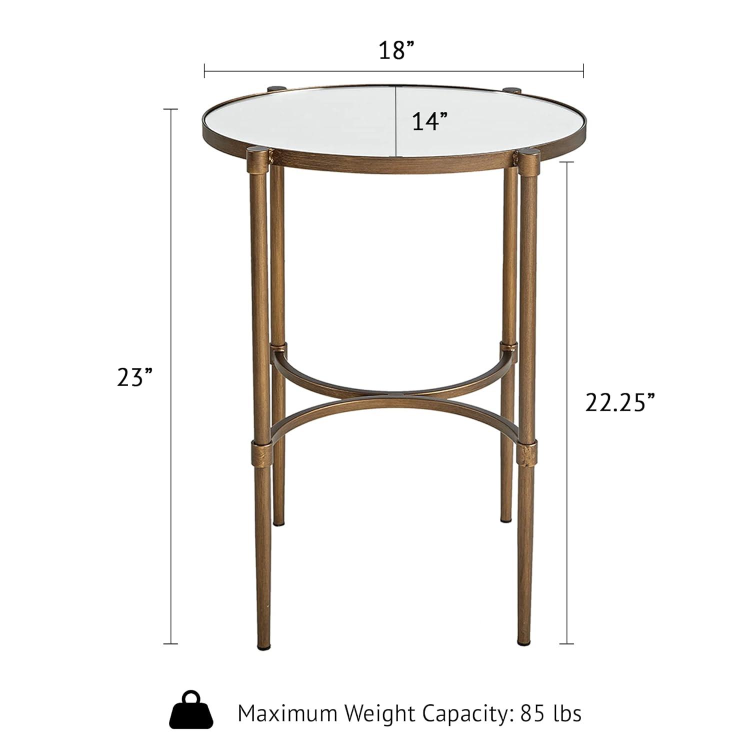 Martha Stewart Martha Stewart Lia Mirrored Top Oval Accent Table