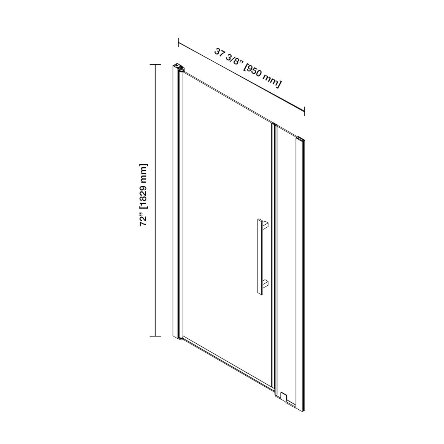 OVE Decors Pasadena 37 3/8 To 39 3/8 In. W X 72 In. H Alcove Frameless Pivot Shower Door In , 2025