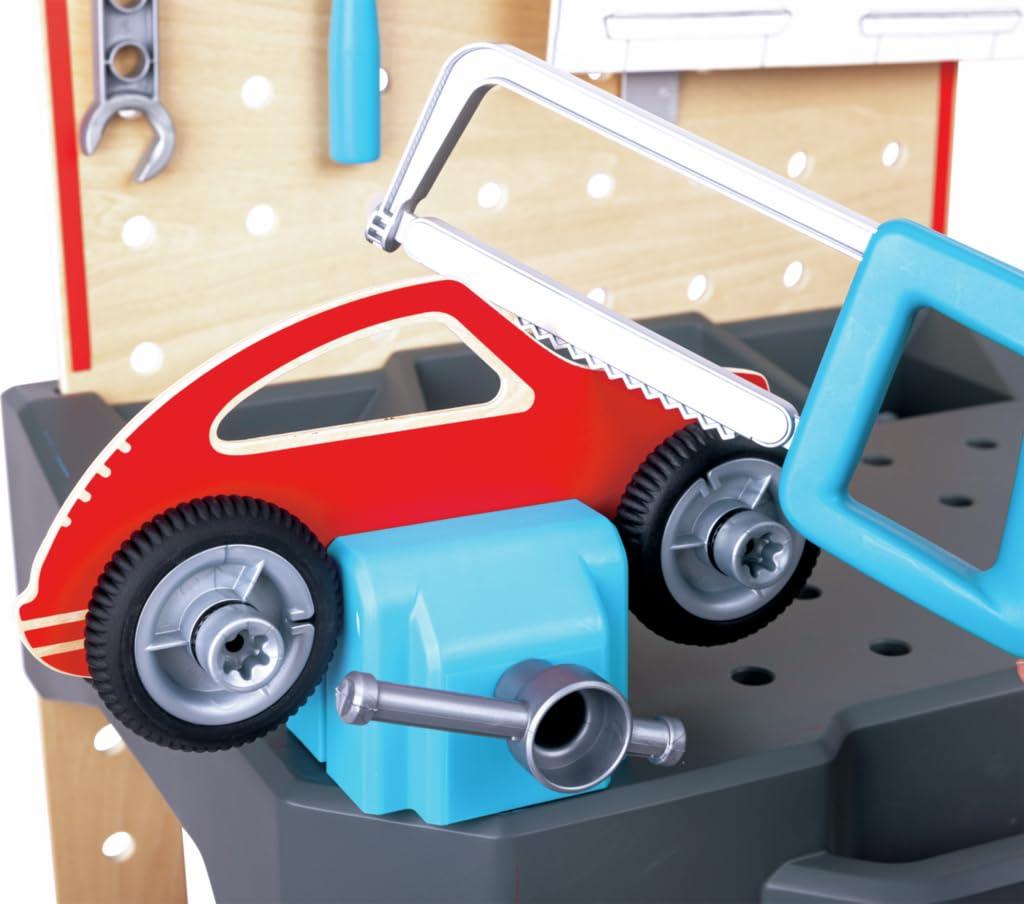 Hape: Junior Inventor: Vehicle Service & Repair Workbench - 71pc, Ages 3+