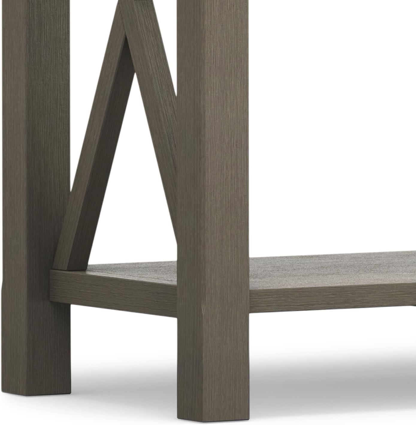 Contemporary Farmhouse Gray Wood Console Table with Storage