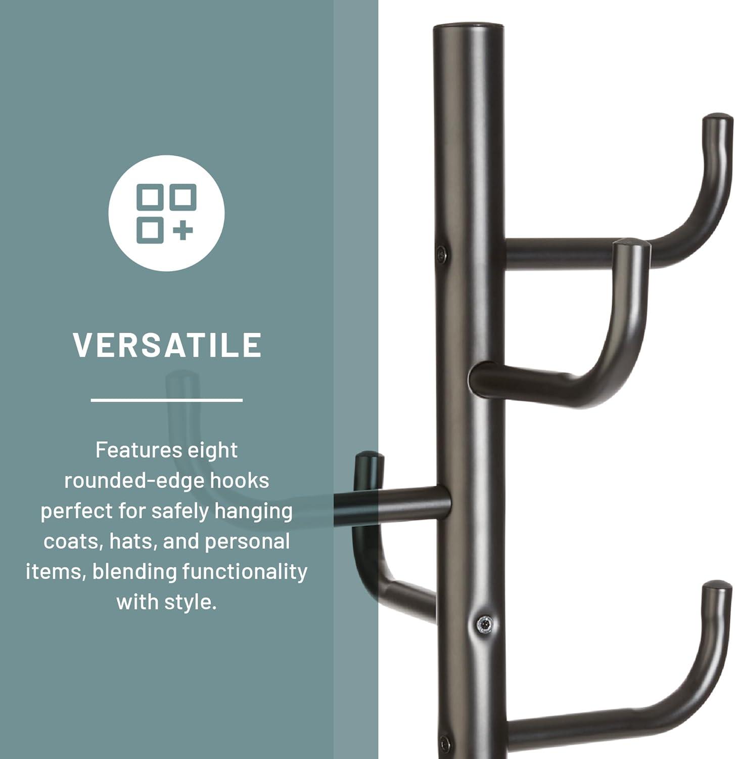 Steel Hook Head Coat Rack in Black-Safco