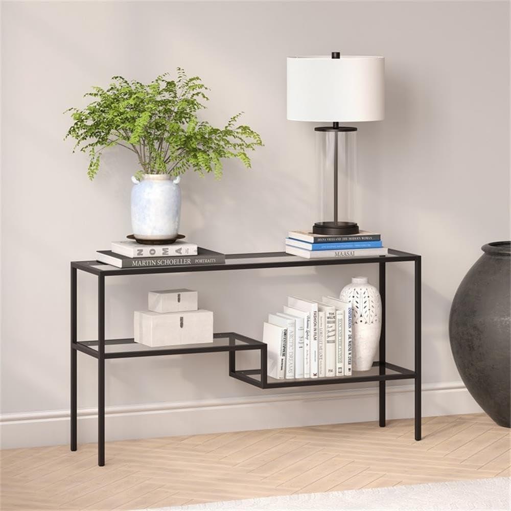 Holloman Glass Top Console Table