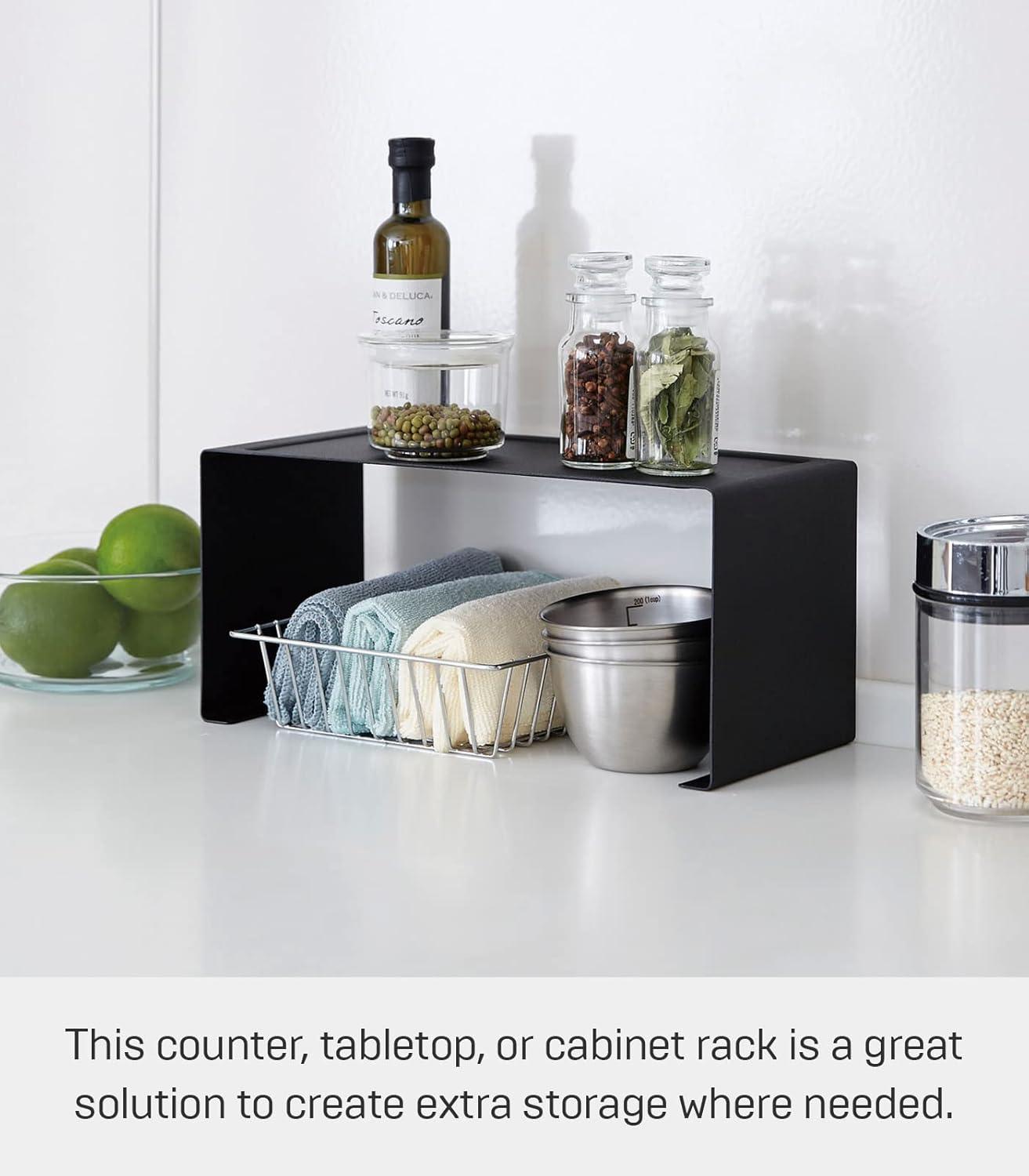 Yamazaki Tower Black Small Kitchen Rack