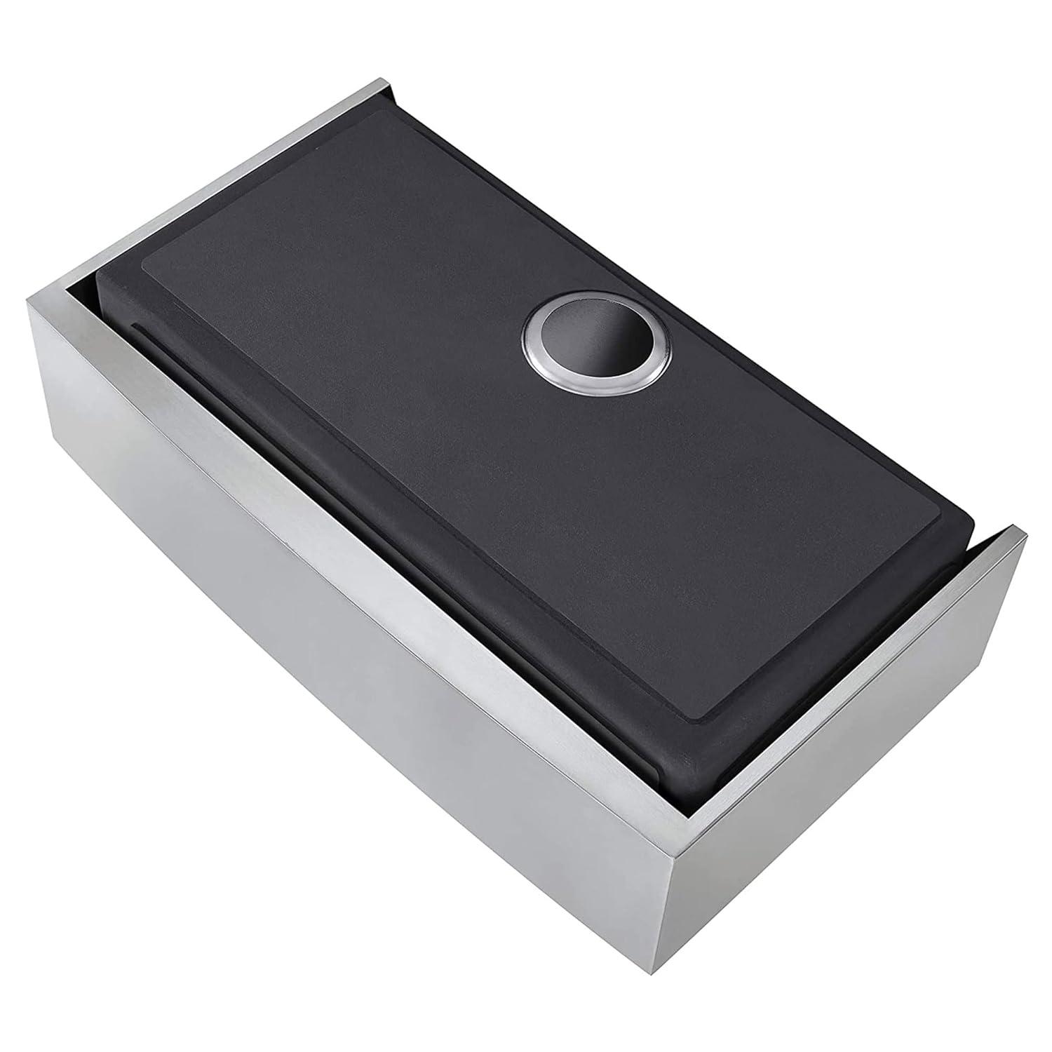 36-Inch Brushed Stainless Steel Farmhouse Apron-Front Single Bowl Kitchen Sink