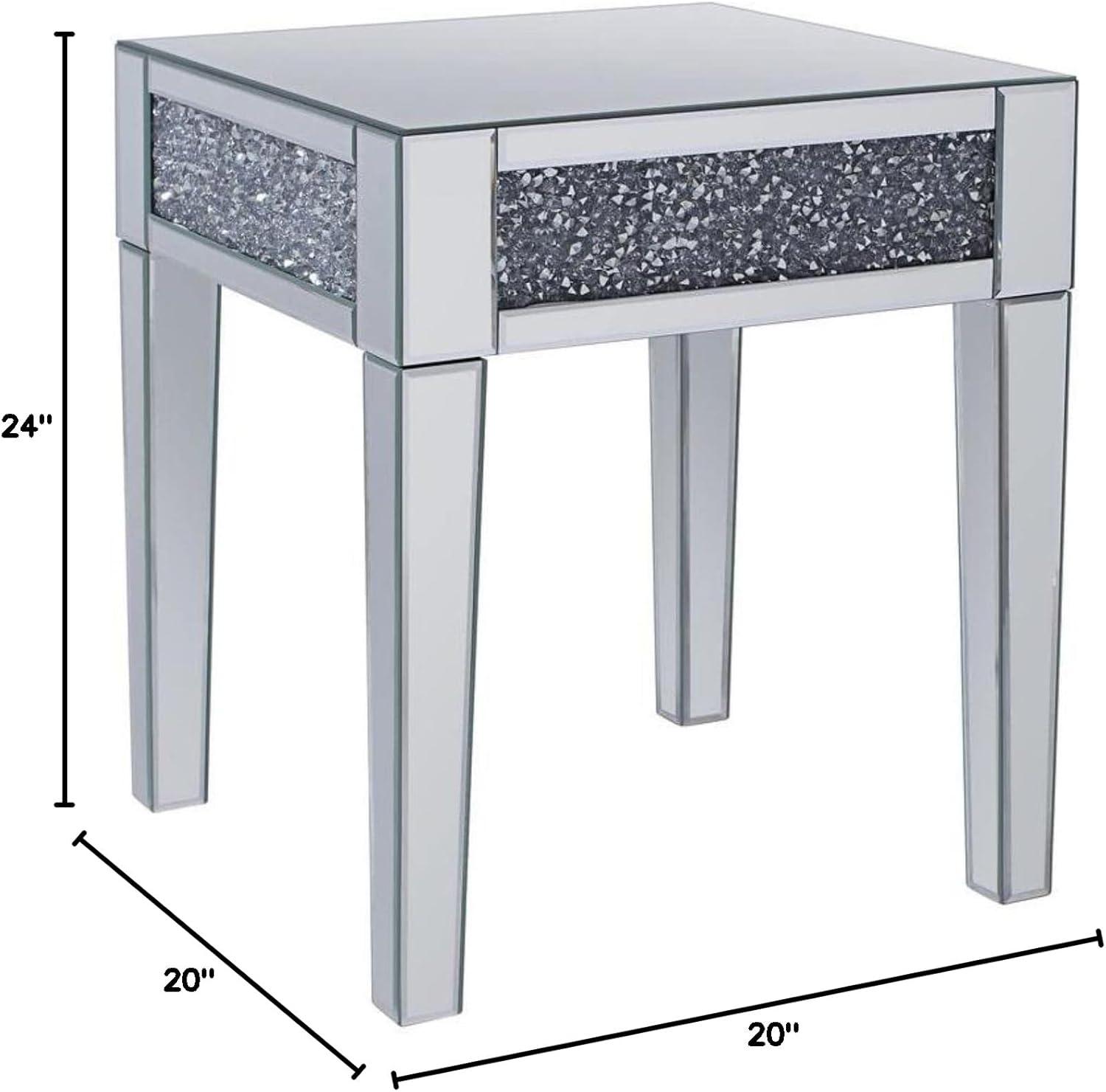 Trio Supply House Ravine Mirrored and faux diamond end table