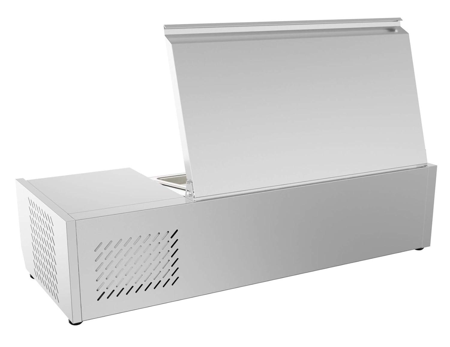 KoolMore 71 in. Eight Pan Refrigerated Countertop Condiment Prep Station