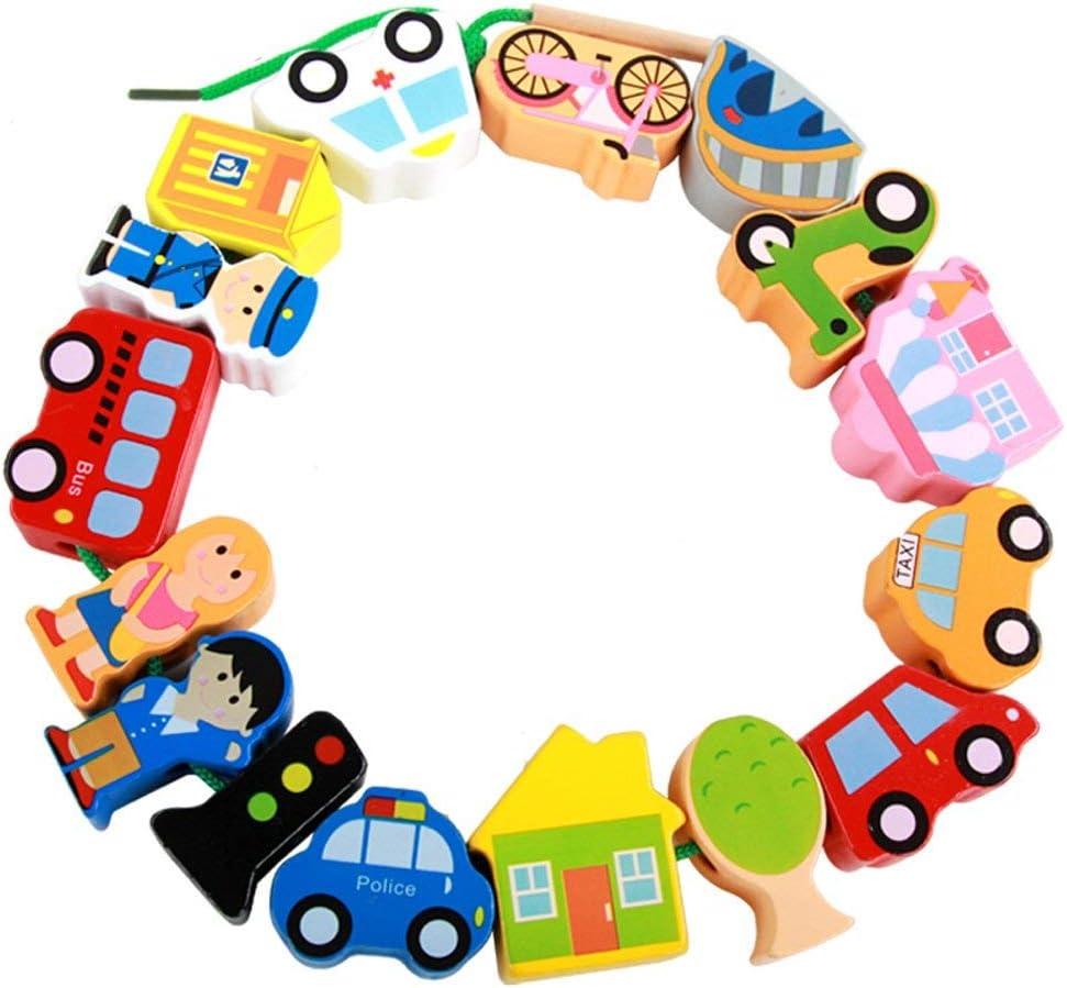 Wooden Educational Toys Wooden Shape Color Sorting Preschool Stacking Blocks Toddler Puzzles Toys Early Childhood Development Toys for Fine Motor Skills Birthday Gifts for Boys and Girls ((16 Pieces))