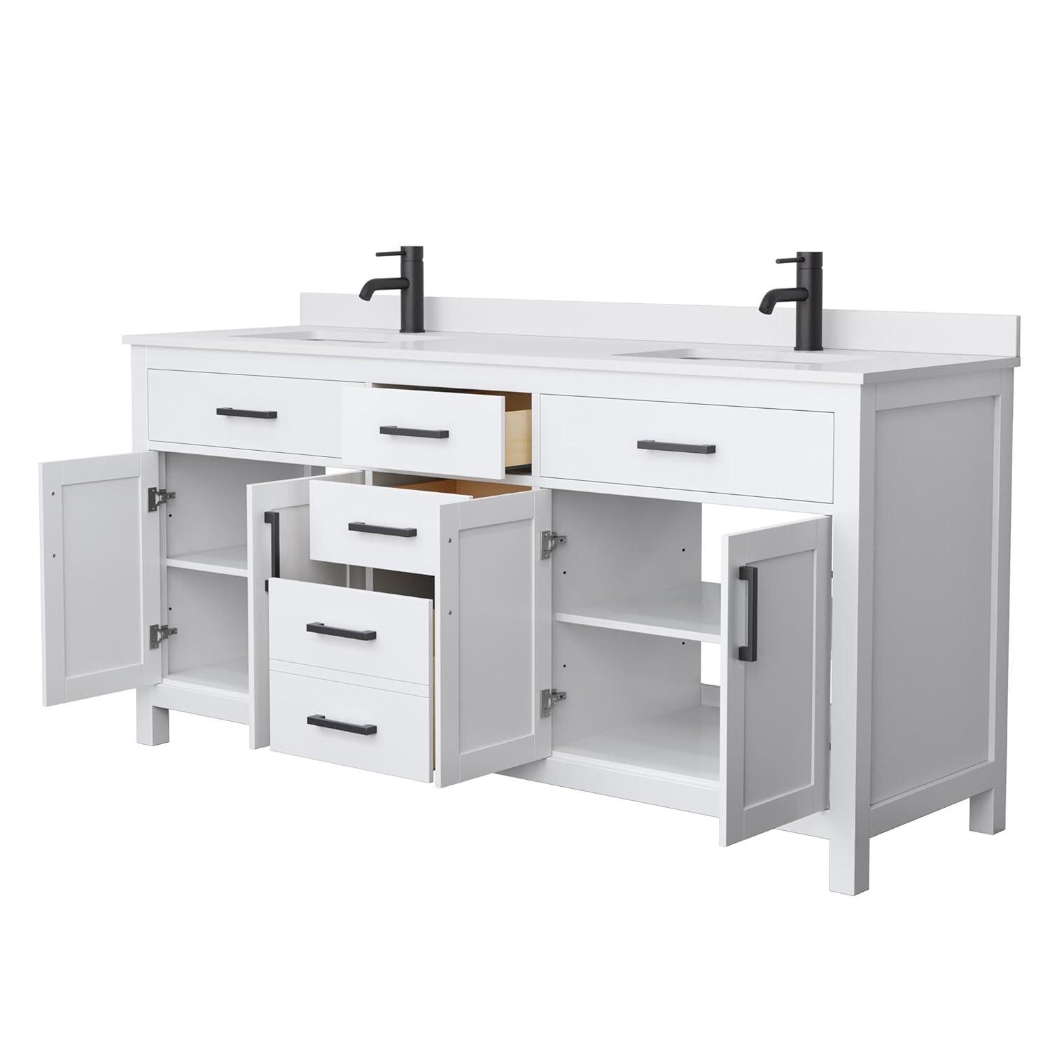 Beckett 72" Freestanding Double Bathroom Vanity with Cultured Marble Top