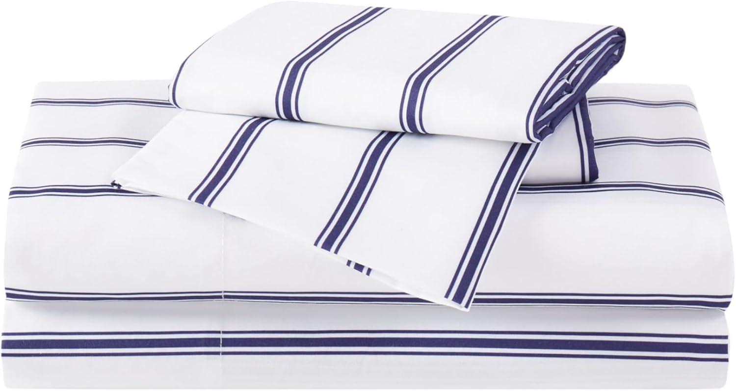 Full Ticking Stripe Sheet Set Navy - Truly Soft
