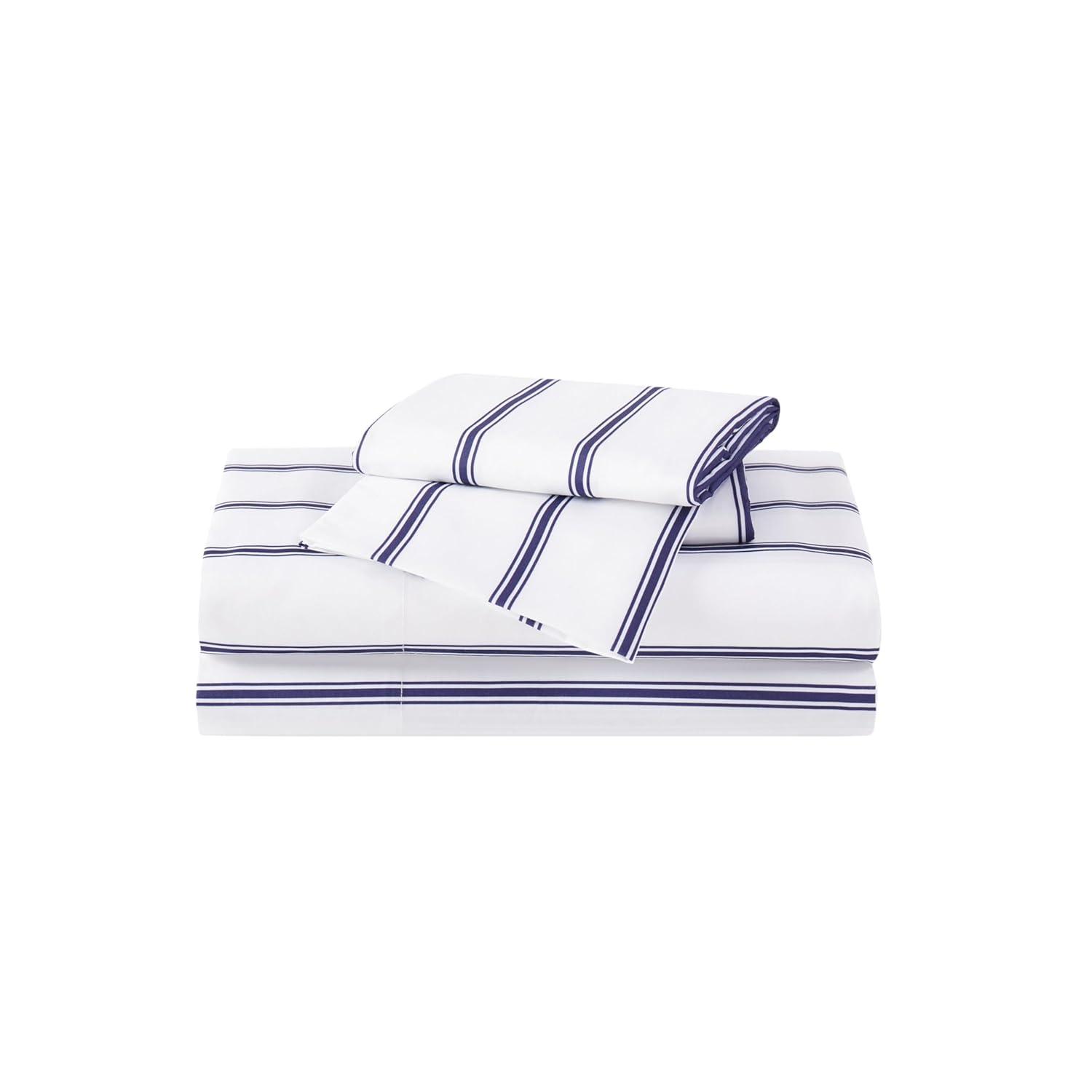 Full Ticking Stripe Sheet Set Navy - Truly Soft