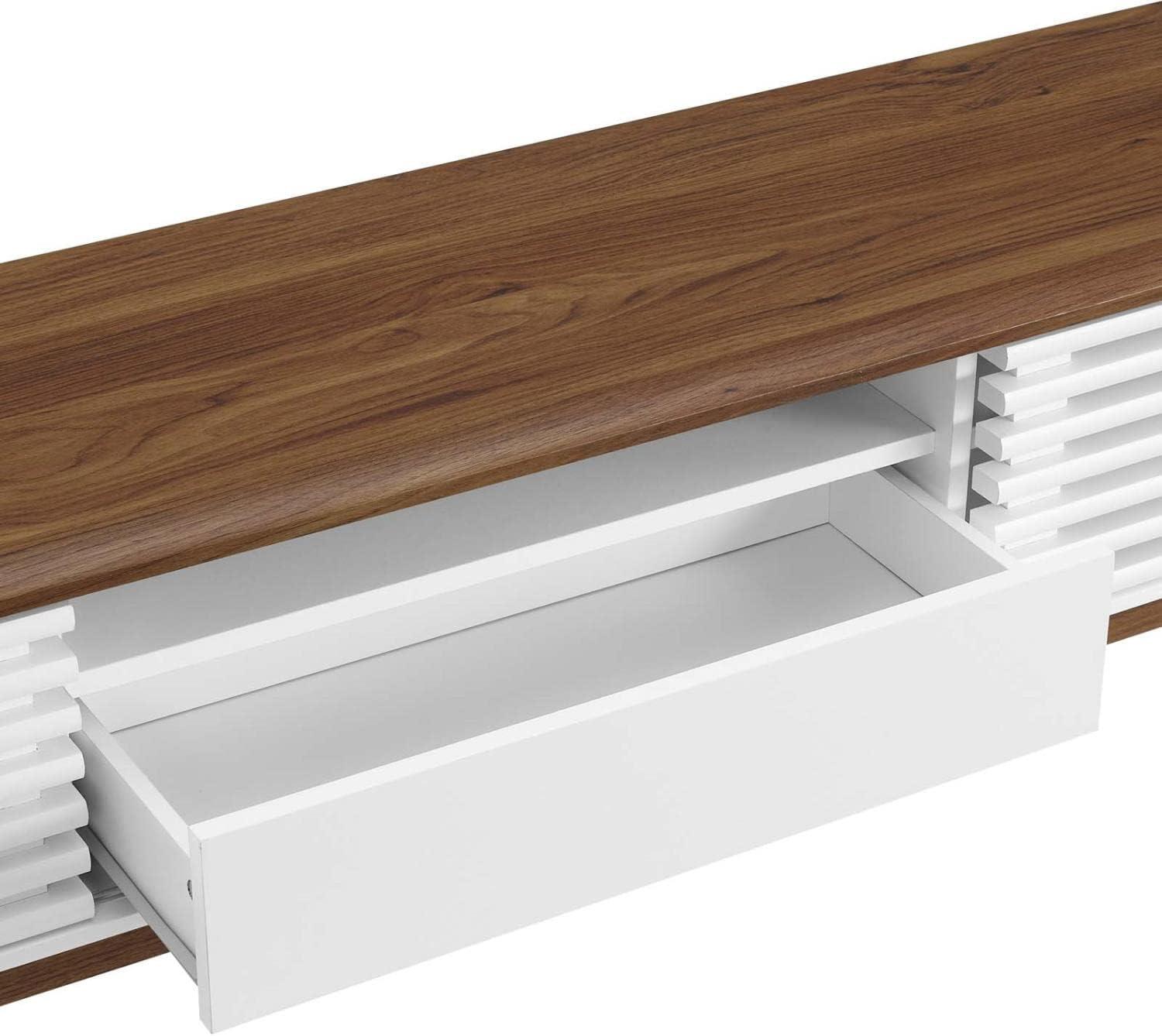 Render 70" TV Stand Walnut White