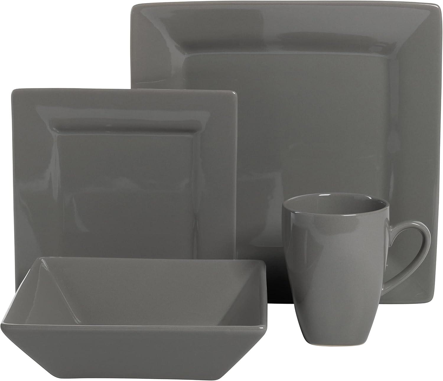 Ten Strawberry Street Nova Square Stoneware 38 Piece Dinnerware Set, Service for 6