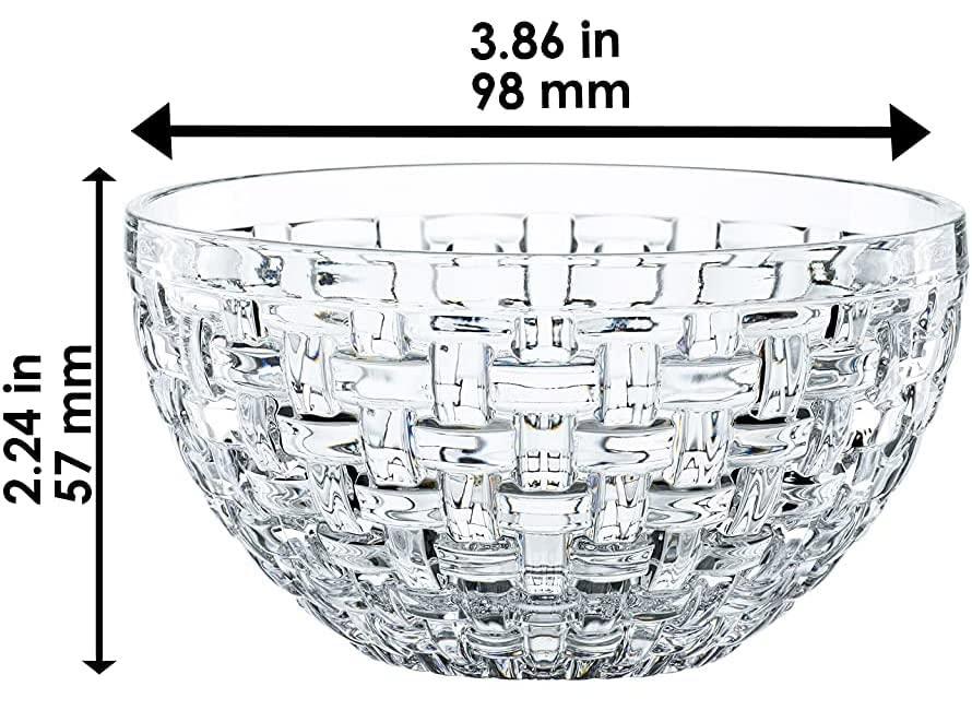 Nachtmann Bossa Nova Round Crystal Dip Bowls, Set of 4, Serving Dish for Sauce, Salsa, Ice Cream, and Dips, Giftable, 3.5 Ounce, Clear, Dishwasher Safe