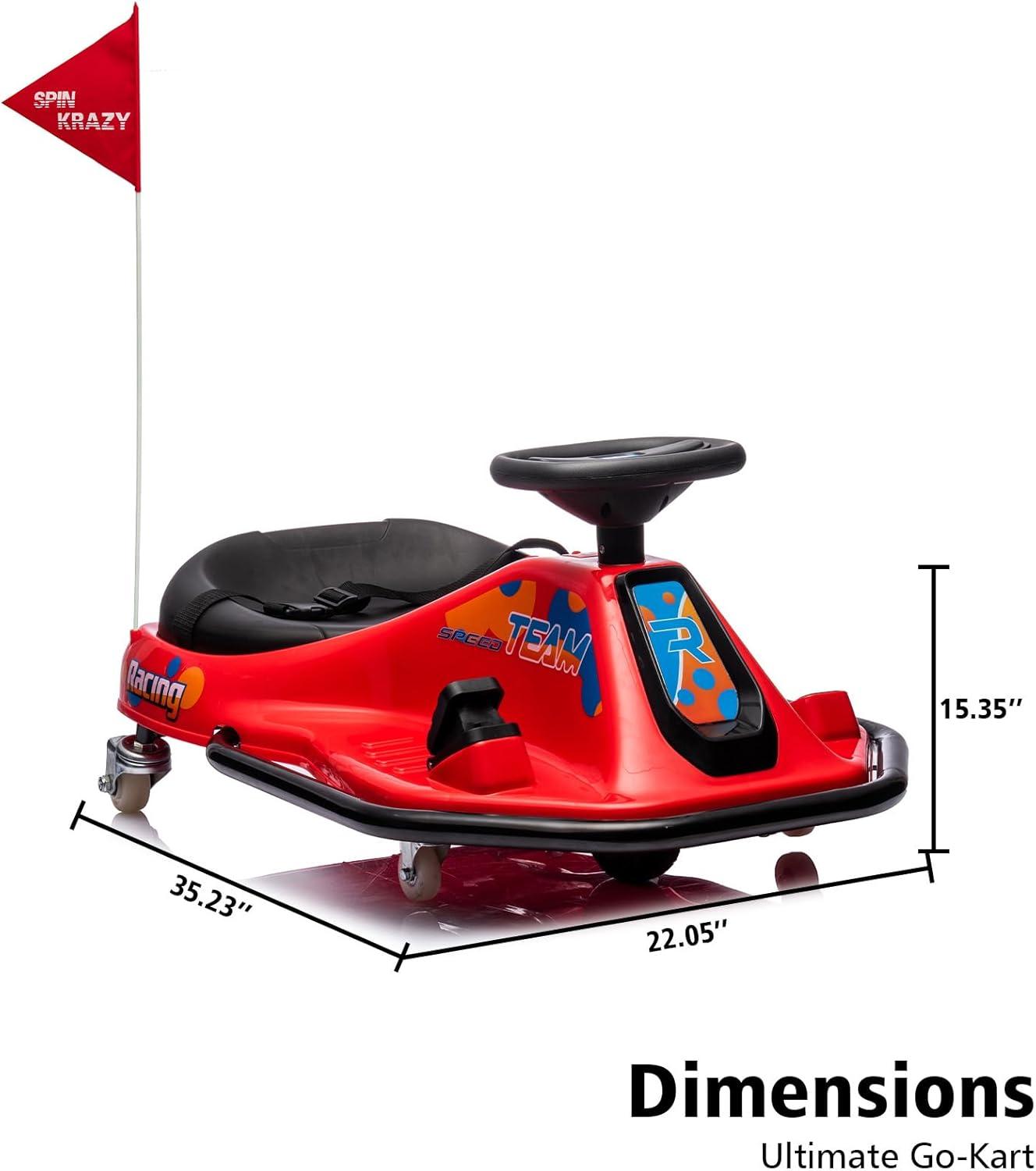 24V Red Electric Drifting Go-Kart for Kids