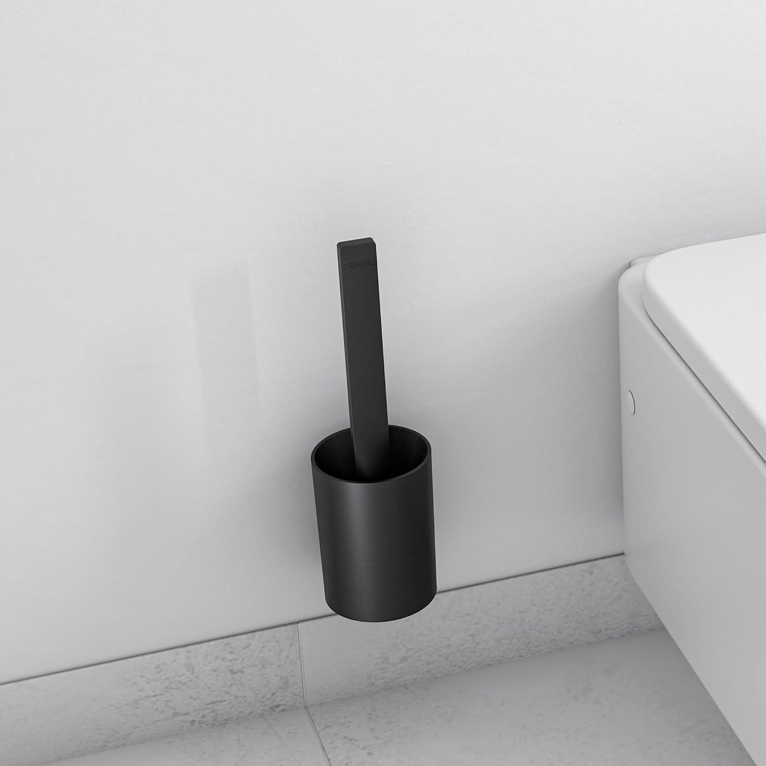 Matte Black Wall-Mounted Modern Toilet Brush Holder