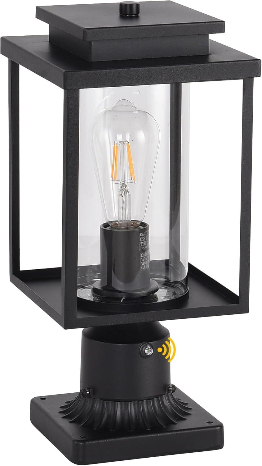 Solar Lamp Post Light, Solar Post Lights Outdoor Waterproof, Solar Light for Pole Outside, Dusk to Dawn Black Outdoor Light Pole with Remote Control, Three Modes