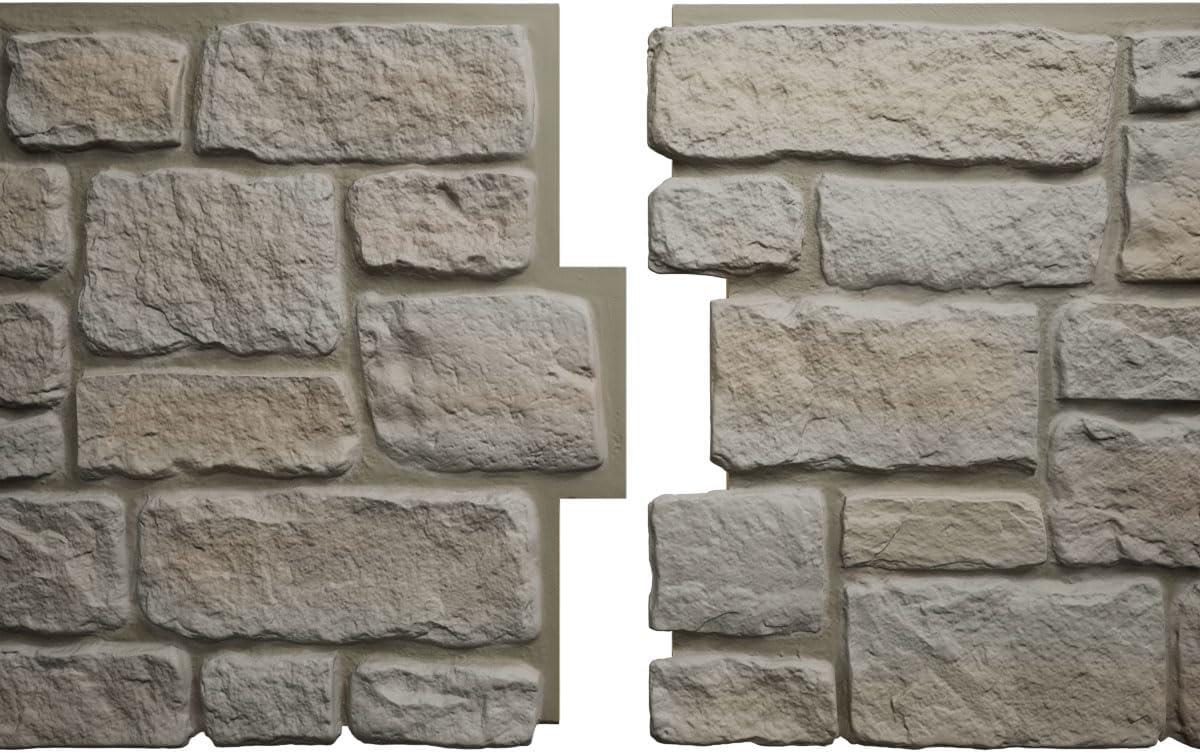 StoneCraft Cobblestone Faux Stone Panel, 48"W x 23 3/4"H x 1 1/8"D