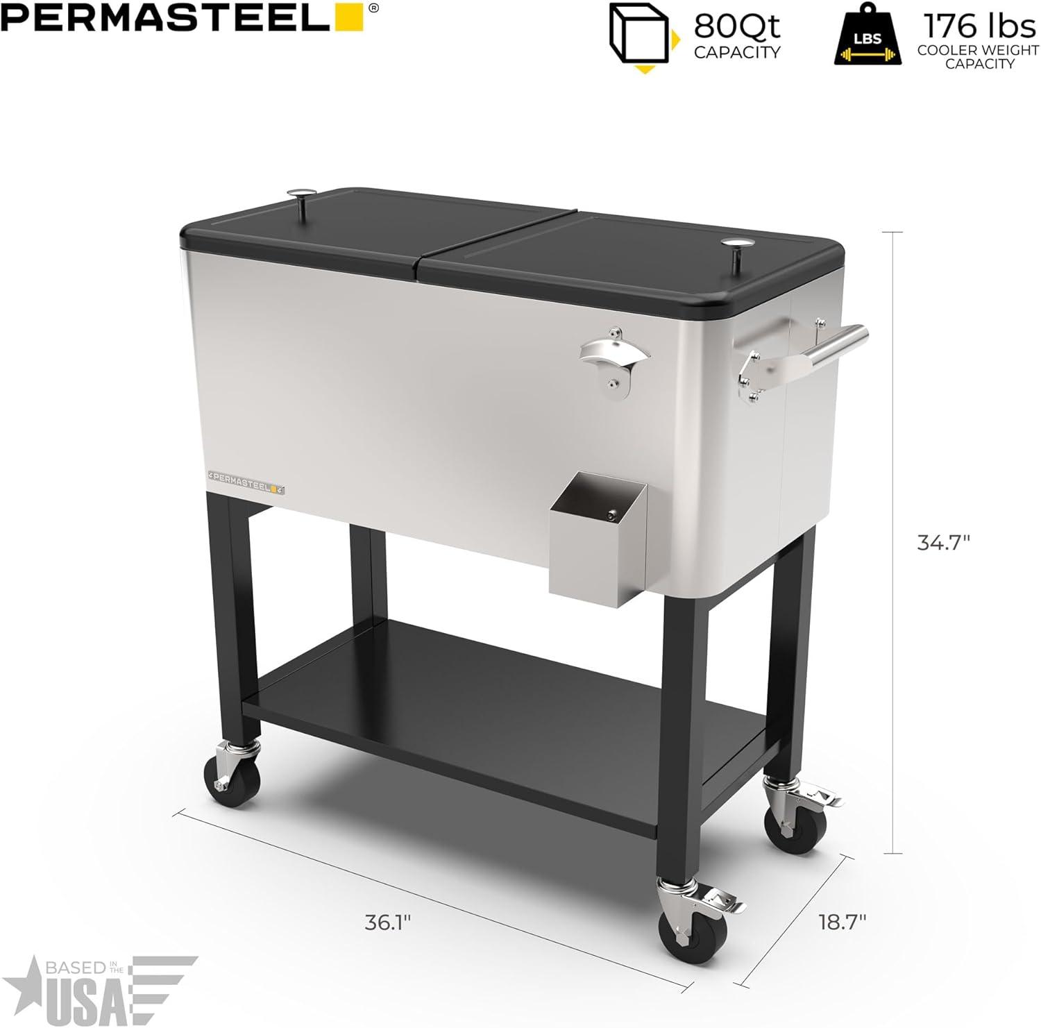 Permasteel 80-Qt Outdoor Patio Cooler with Removable Basin