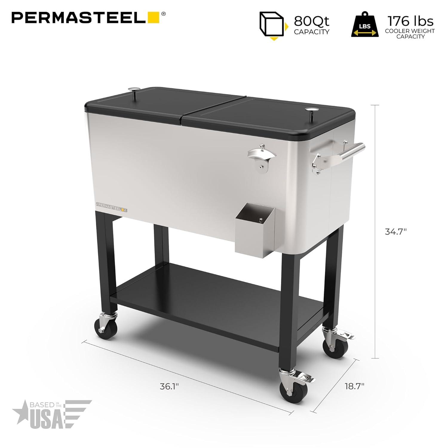 Permasteel 80-Qt Outdoor Patio Cooler with Removable Basin