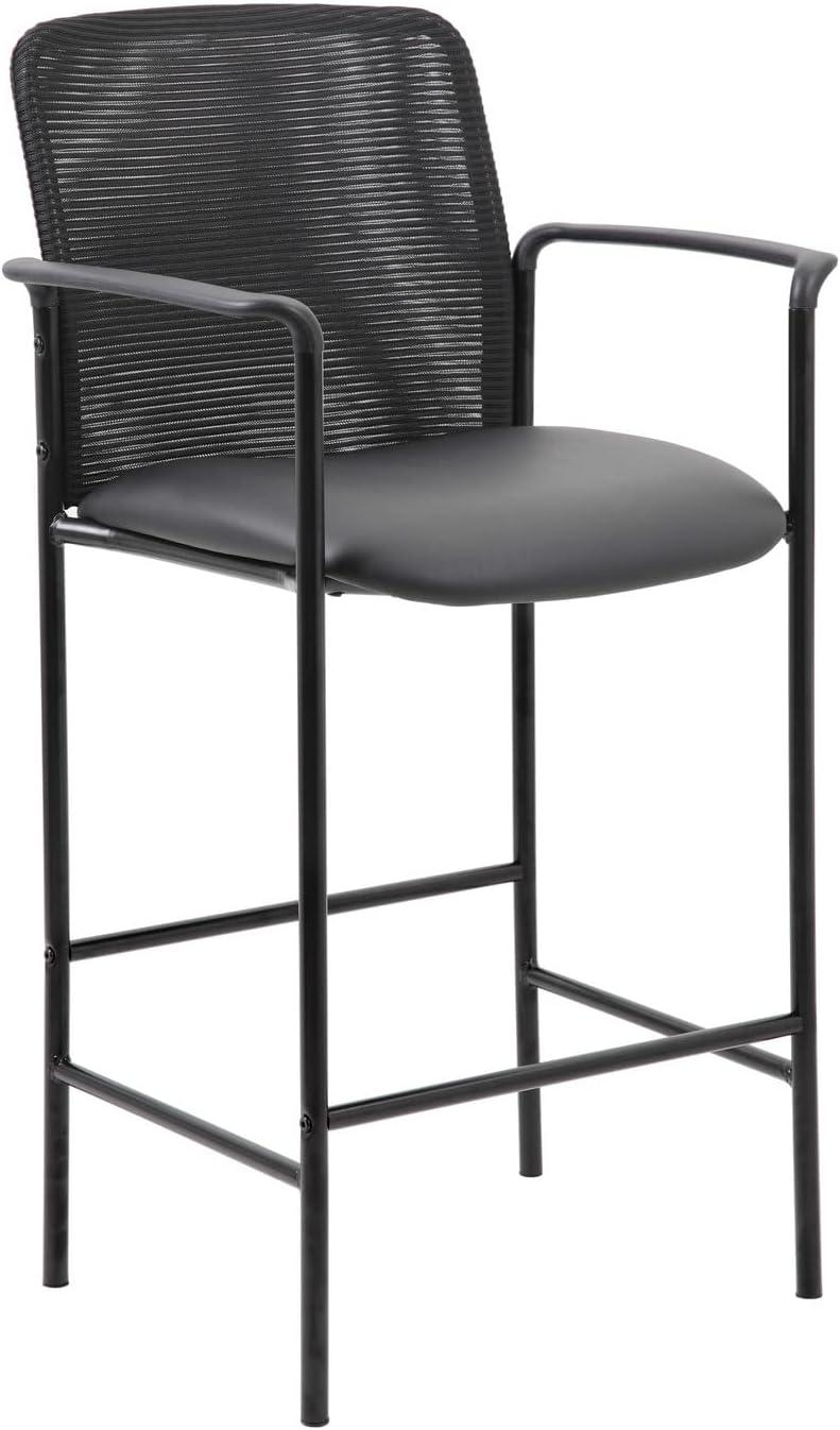 Boss Office Counter Height Mesh-Back Counter Stool with Arms