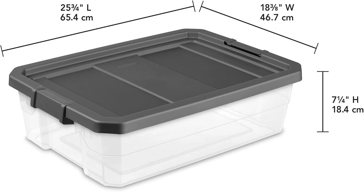 Sterilite 40 Qt. Stacker Box Plastic, Flat Gray