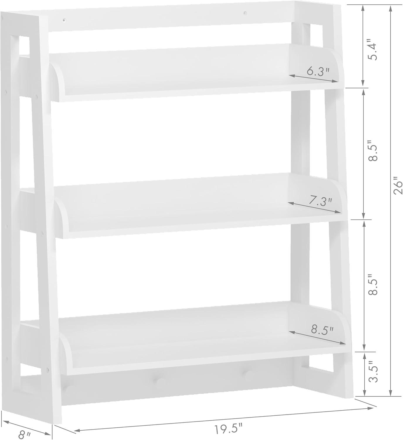 Spirich 3 Tier Bathroom Shelf Wall Mounted with Towel Hooks, Bathroom Organizer Shelf Over The Toilet (White)