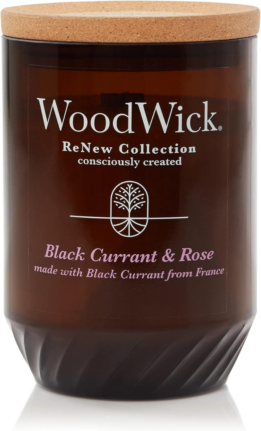 WoodWick ReNew Recycled Glass Black Currant and Rose  Candle 13oz