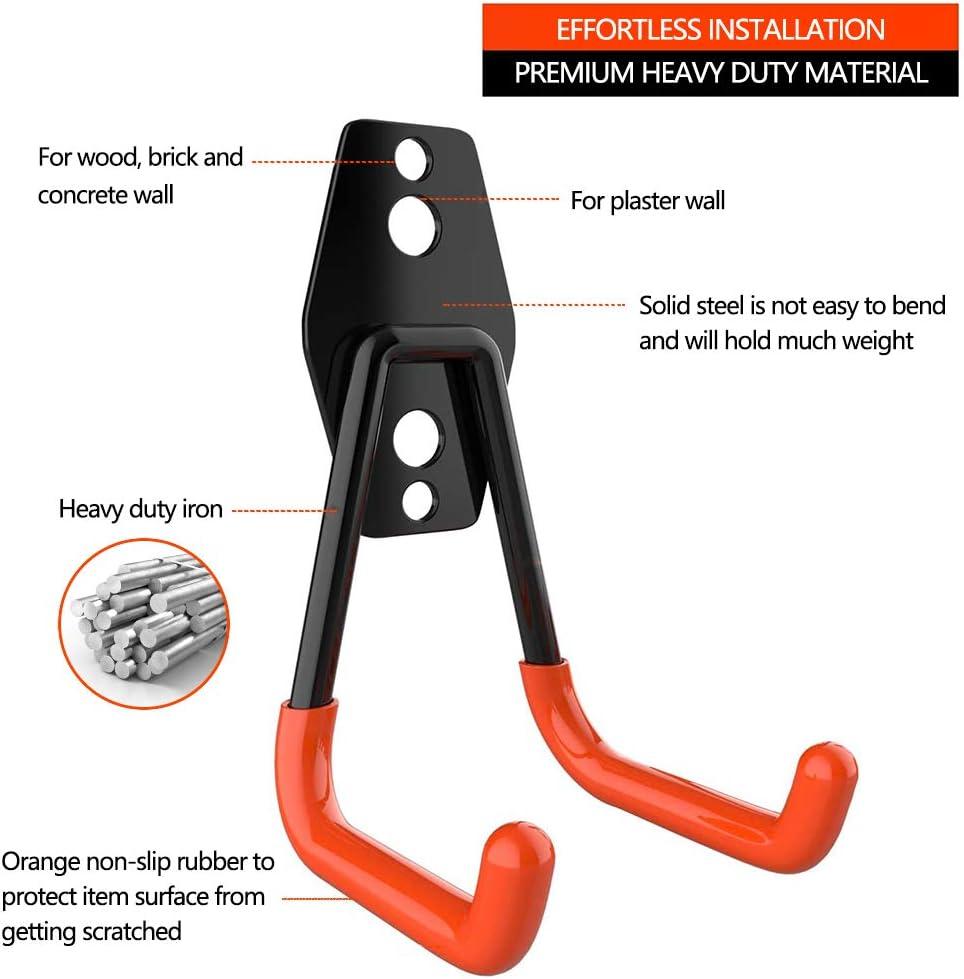 Heavy Duty Black and Red Steel Garage Hooks Set