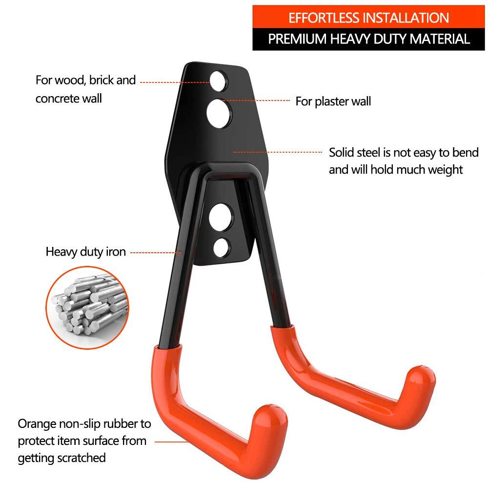 16PCS Garage Hooks Heavy Duty, Steel Storage Utility Hook, Organization Tool Shelf Have Anti Slip Coating for Organizing Power or Garden Tools, Cable Organization
