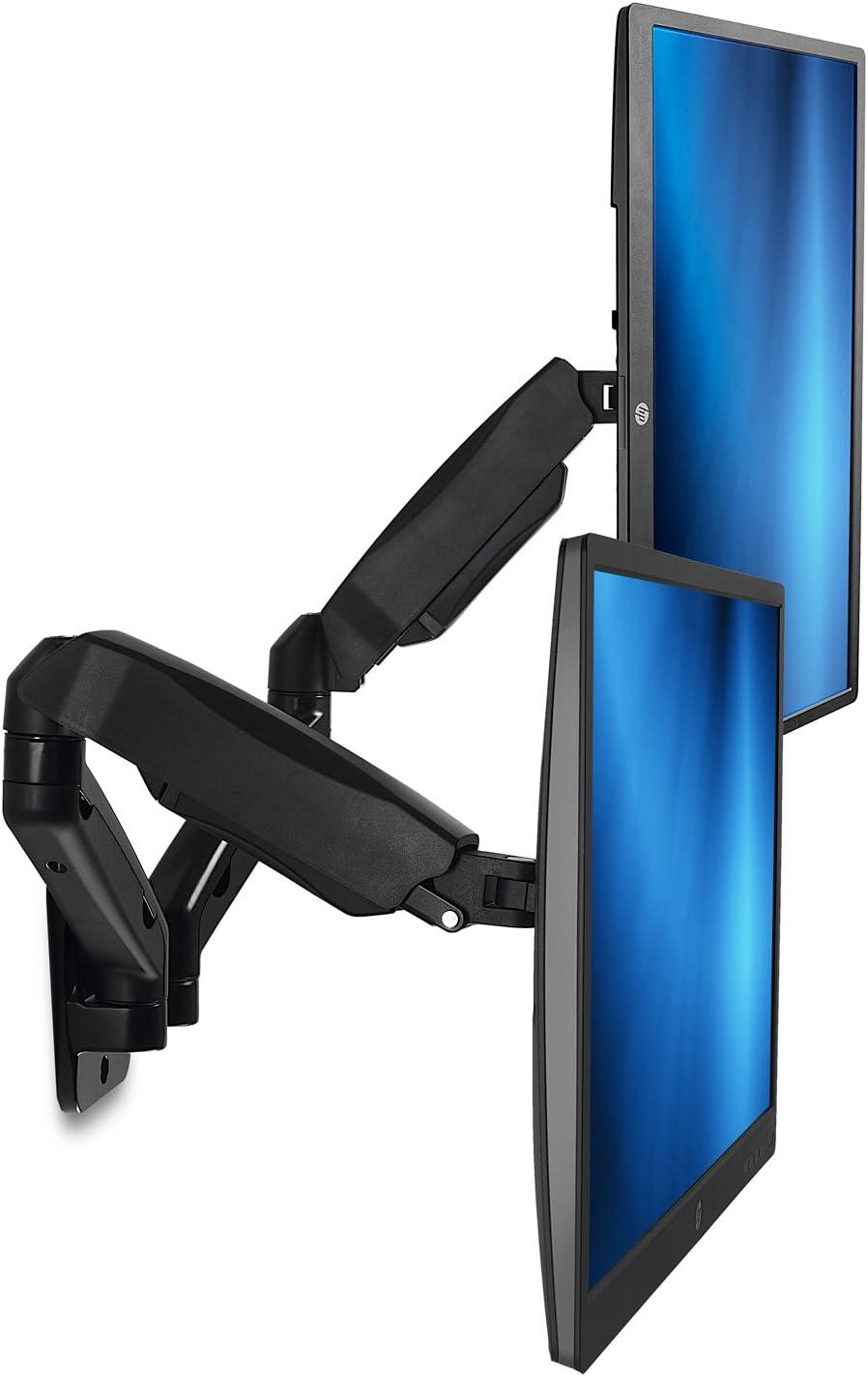 Mount-It! Full Motion Dual Arm Monitor Wall Mount, Works with Monitors from 13" to 27" Weighing Up to 14.3 lbs.