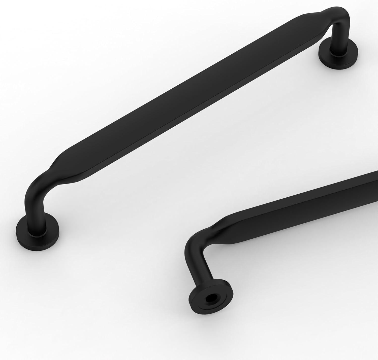 Matte Black Zinc Modern Cabinet Bar Pulls with Mounting Hardware