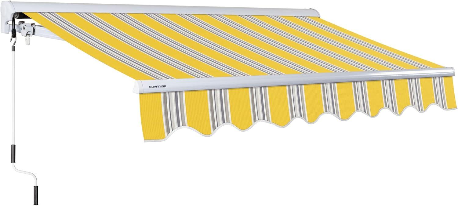 Advaning 10.5'' Fabric, Metal Cover Retractable Patio Awning