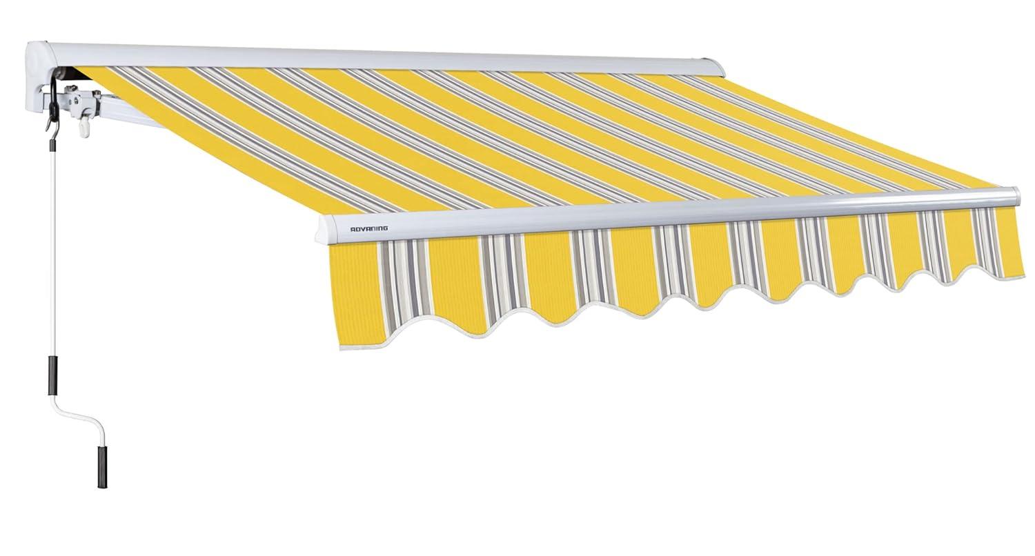 Advaning 10.5'' Fabric, Metal Cover Retractable Patio Awning