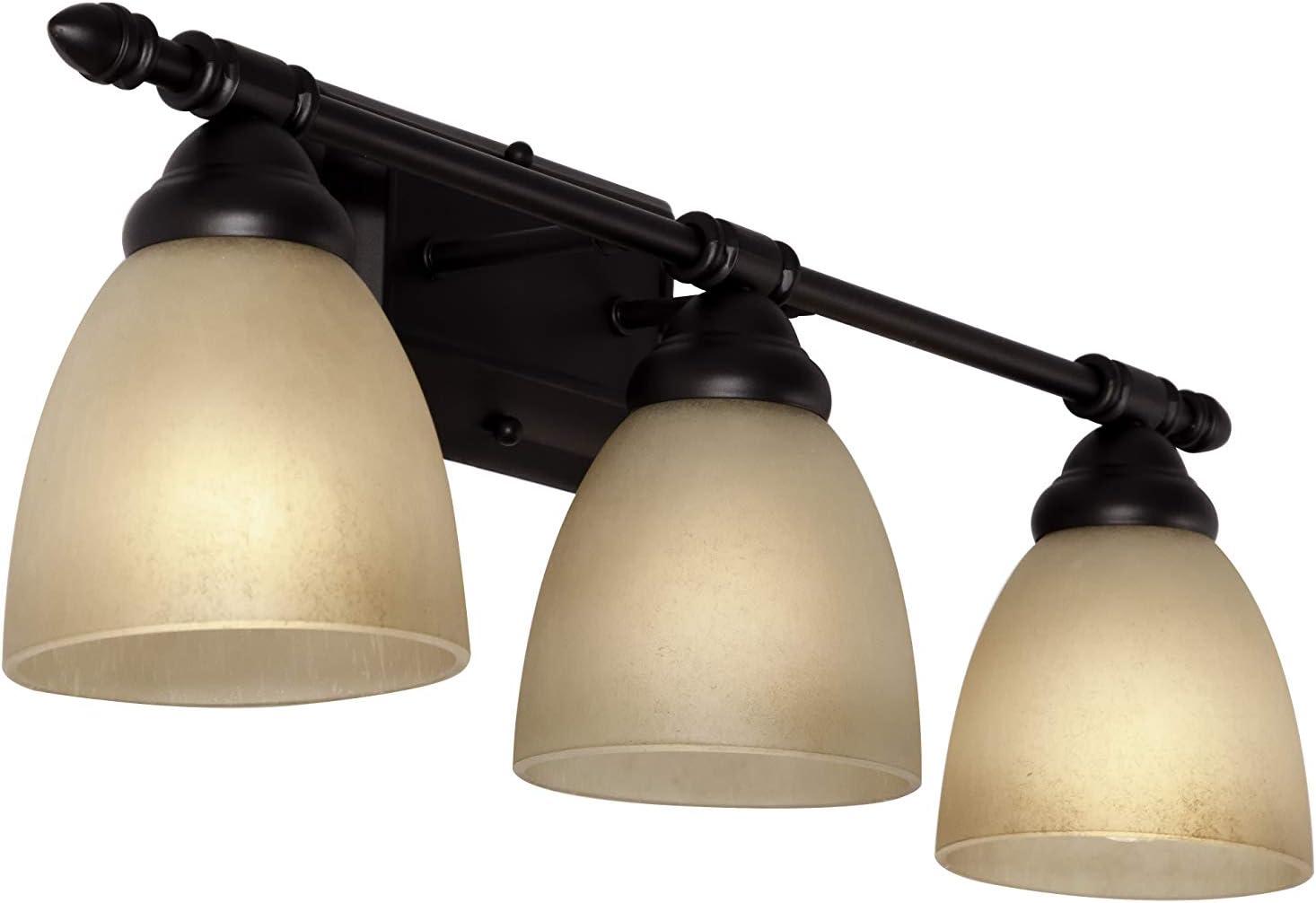 Oil Rubbed Bronze Three Light Down Lighting 23.75in Wide Bathroom Fixture