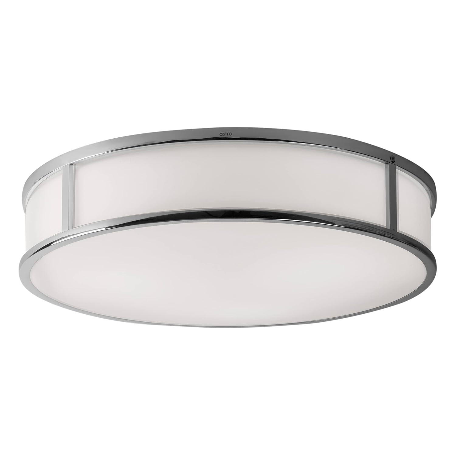 Elegant Square Polished Chrome Ceiling Light with Frosted Glass